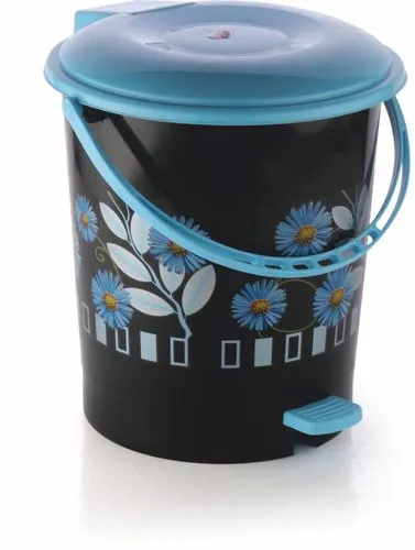 Black Printed Pedal bin Size 7